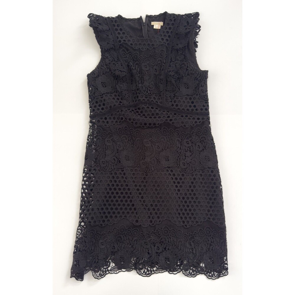 Shoshanna Poppy Cap Sleeve Above the Knee Lace Dress EUC Black US 10